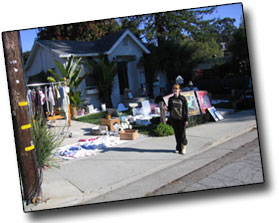 Brooke, our co-founder, at a Santa Cruz, CA yard sale